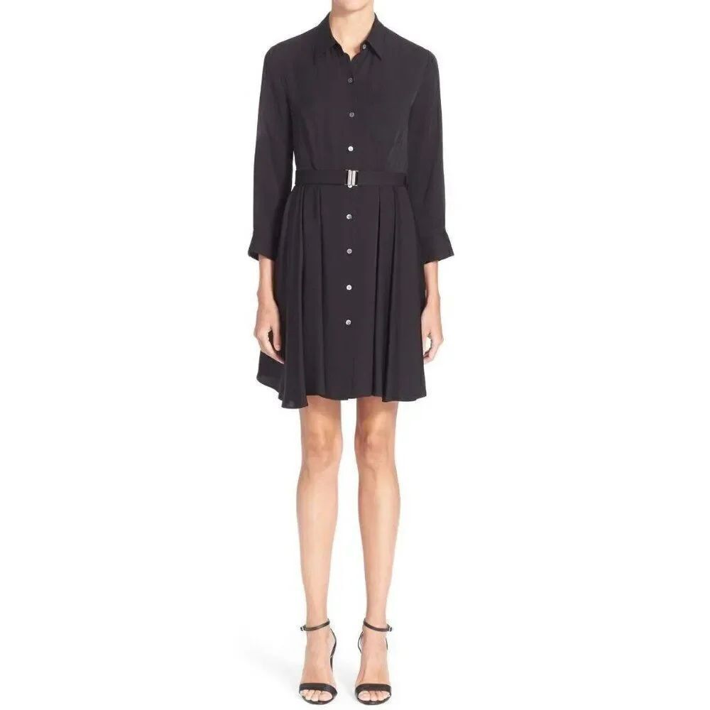 Theory Black Belted Dress